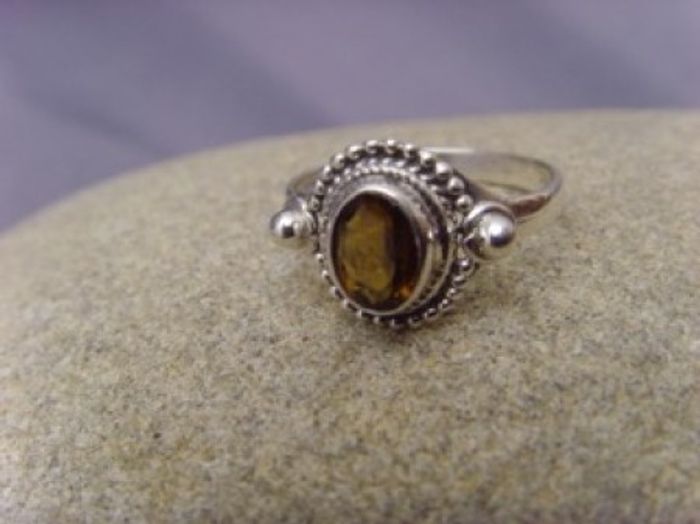 Turmalin Ring / 925'er Silber / facettiert