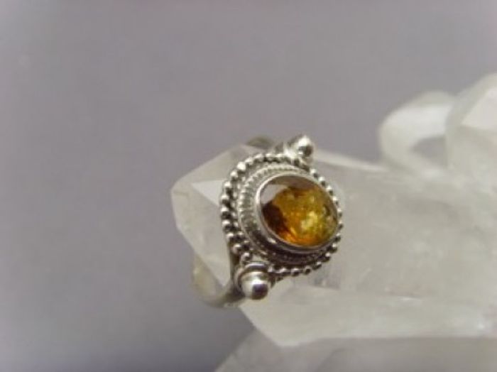 Turmalin Ring / 925'er Silber / facettiert