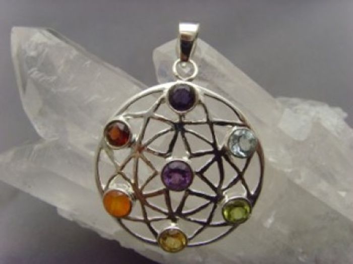 Chakra Anhänger - 925'er Silber - rund