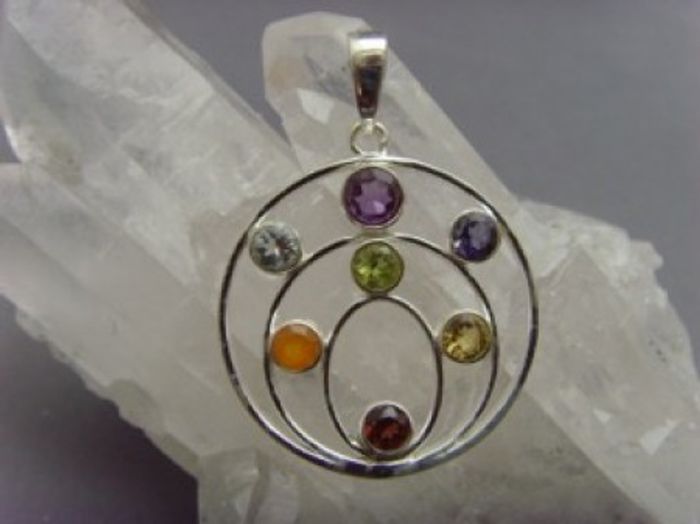 Chakra Anhänger - 925'er Silber - rund