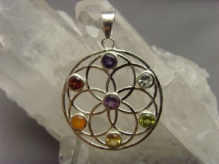 Chakra Anhänger - 925'er Silber - rund