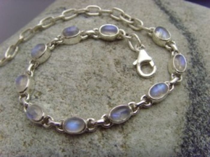 Armband - weißer Labradorit - 925'er Silber