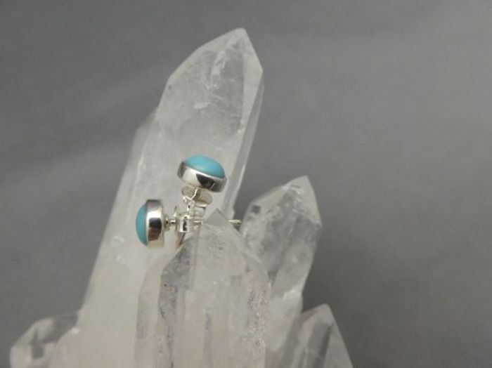 Arizona Türkis Ohrstecker - Rund - 925'er Silber