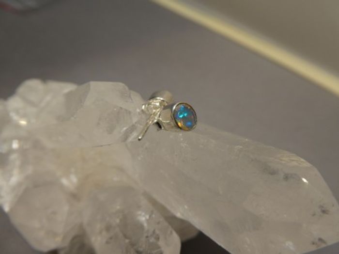 Opal Ohrstecker - Oval Facettiert - 925'er Silber