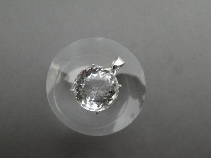 Anhänger Bergkristall / 925'er Silber / rund