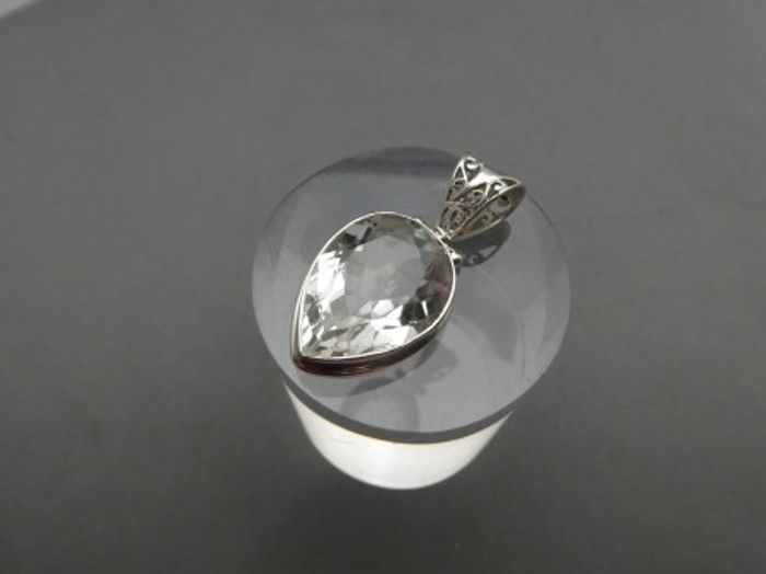 Anhänger Bergkristall / 925'er Silber / Tropfenform