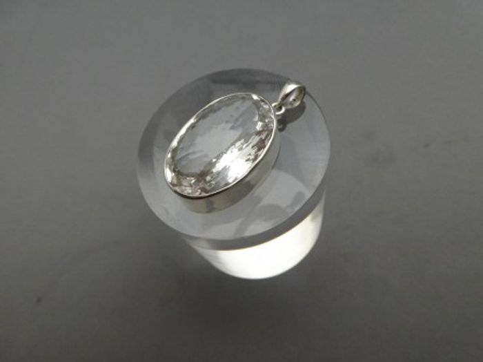 Anhänger Bergkristall / 925'er Silber / oval