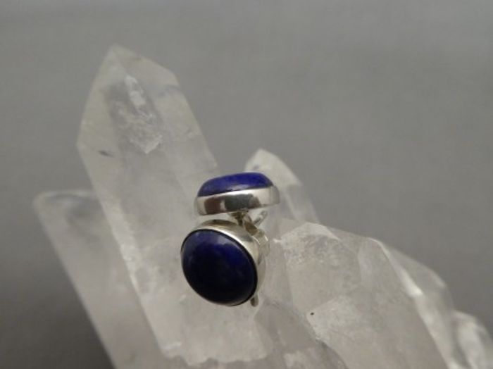 Lapislazuli Orstecker / 925'er Silber / rund