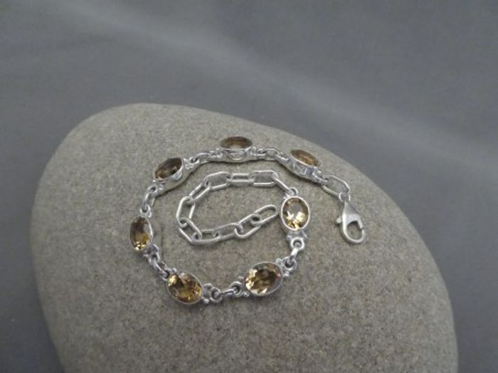 Citrin - Armband / 925'er Silber