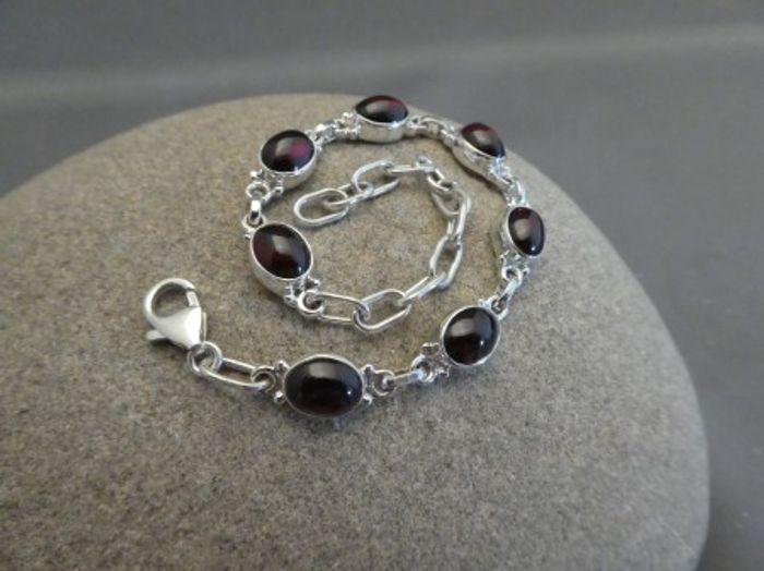 Rhodolith-Granat Armband / 925'er Silber