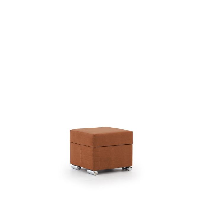 Polsterhocker mit Stauraum CANTON in Stoff Camelia Rostbraun