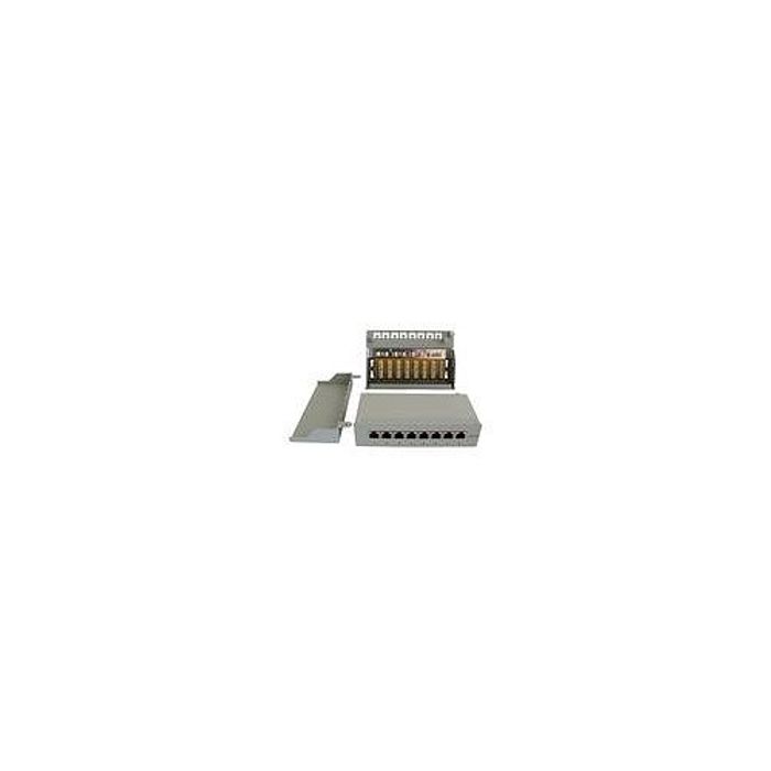 Patch Panel 8xTP CAT6 Aufputz Lichtgrau