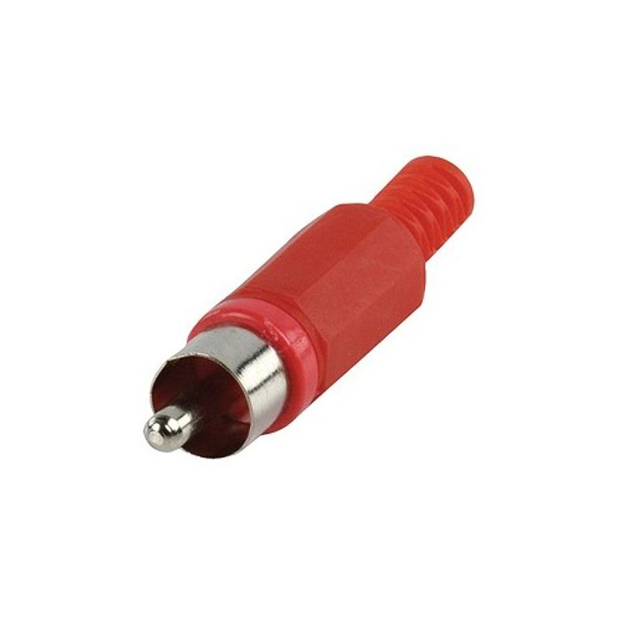 Cinch Stecker mit Knickschutz Rot