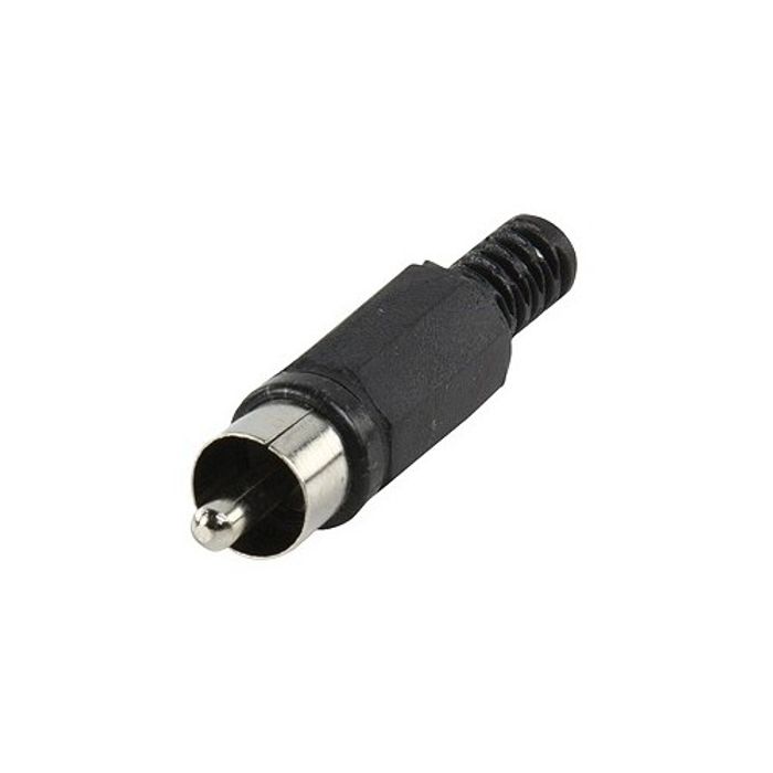 Cinch Stecker mit Knickschutz Schwarz