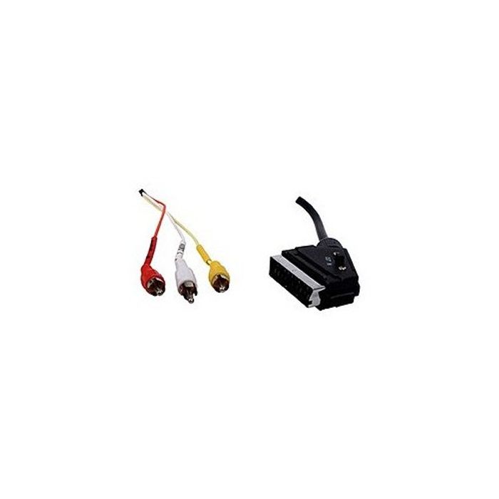 Scart Kabel - 3x Cinch Stecker mit Schalter