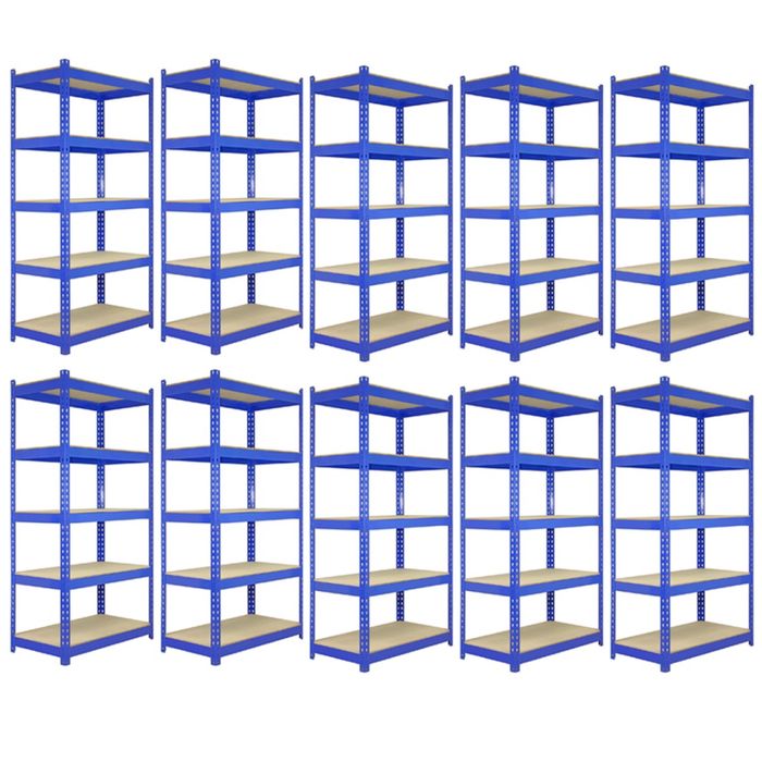 10 Stück T-Rax Lagerregal Blau - 120cm x 45cm x 180cm