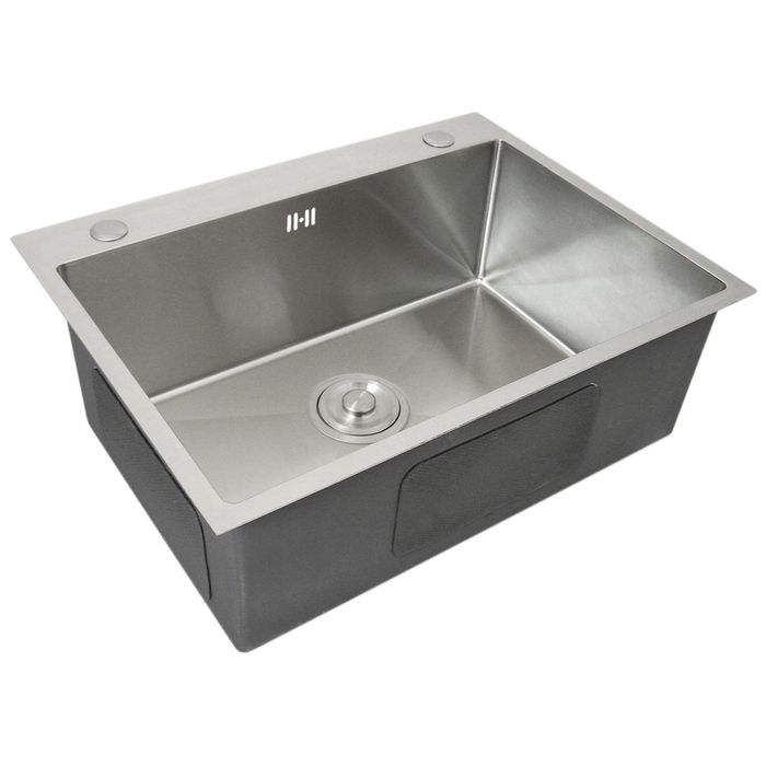 Edelstahl Küchenspüle Einbauspüle Eckig Spüle Spülbecken mit Ablaufzubehör-Set 60cm…