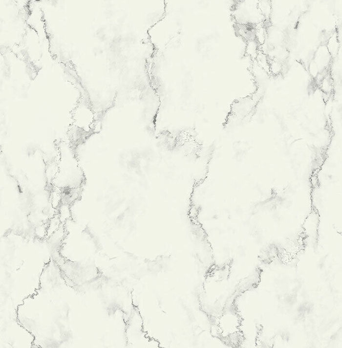 Tapete, Designtapete, Schimmer, Marble Pinchbeck, Kieselgrau, Offwhite, Silber