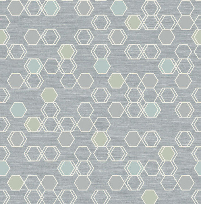 Tapete, Designtapete, retro-modern, Damebrett, Glanz, Grau, Wassergrau, Ecru