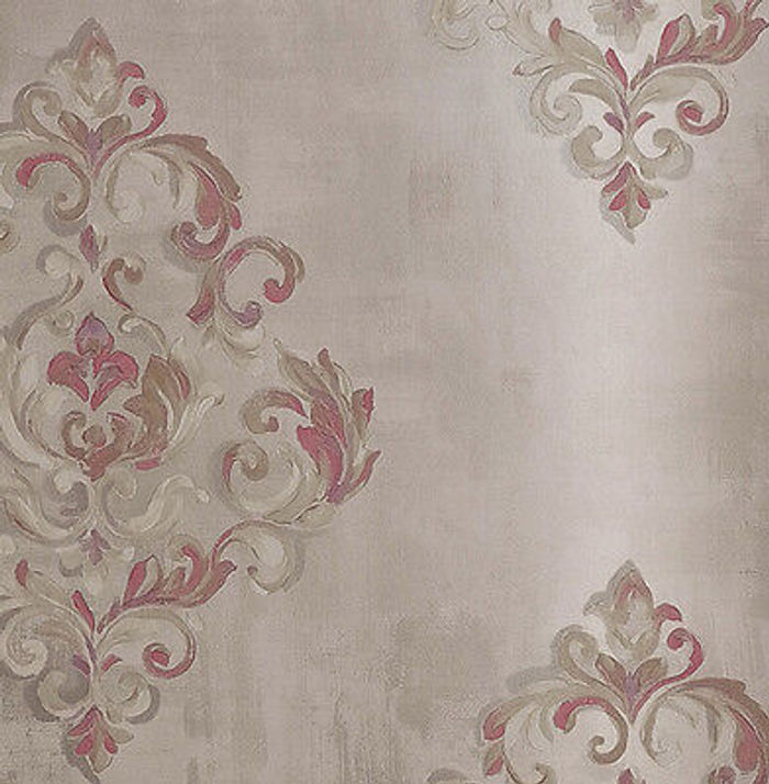 Tapete, Designtapete, Ornamente, floral, grau, weiß, edel, opulent, Ranken