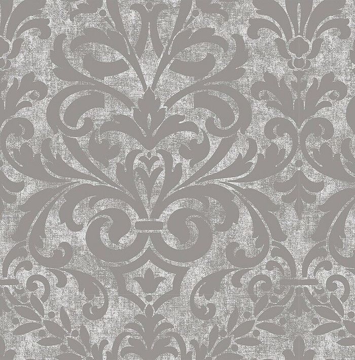 Tapete, Designtapete, VLIES, Glanz/Glitzer, Struktur, Ornamente, Silber, Ecru