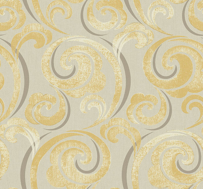 Tapete, Designtapete, Baumwolloptik, Applikationen, Schimmer, Sand, Karamell