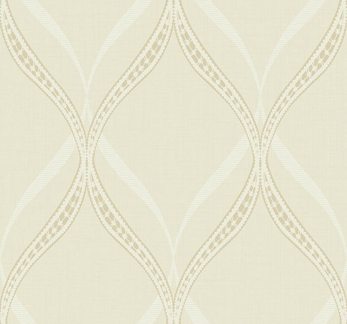Tapete, Designtapete, Borten, Ranken, Schimmer, Creme, Beige, Sand