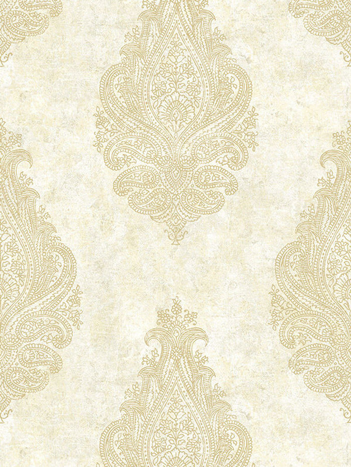 Tapete, Designtapete, Ornamente, antik, Sand, Beige, Creme, Gold, Schimmer