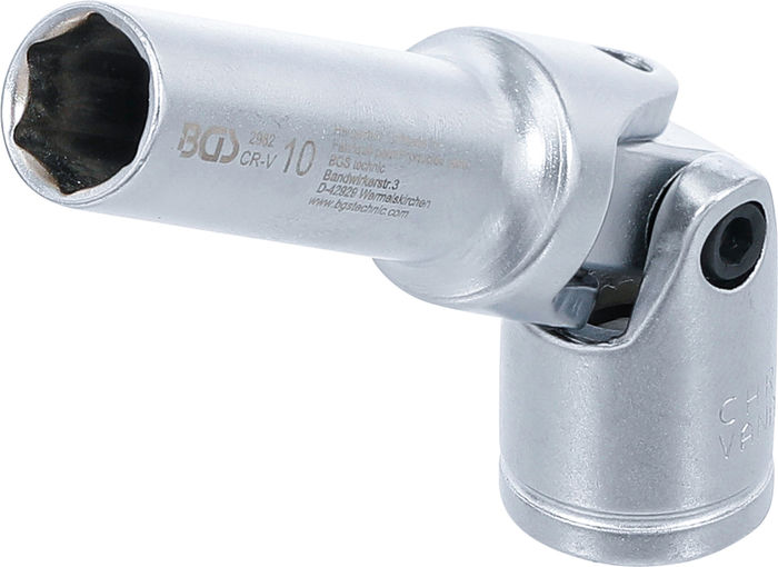 BGS Glühkerzen-Gelenk-Einsatz Sechskant | Antrieb Innenvierkant 10 mm (3/8")...