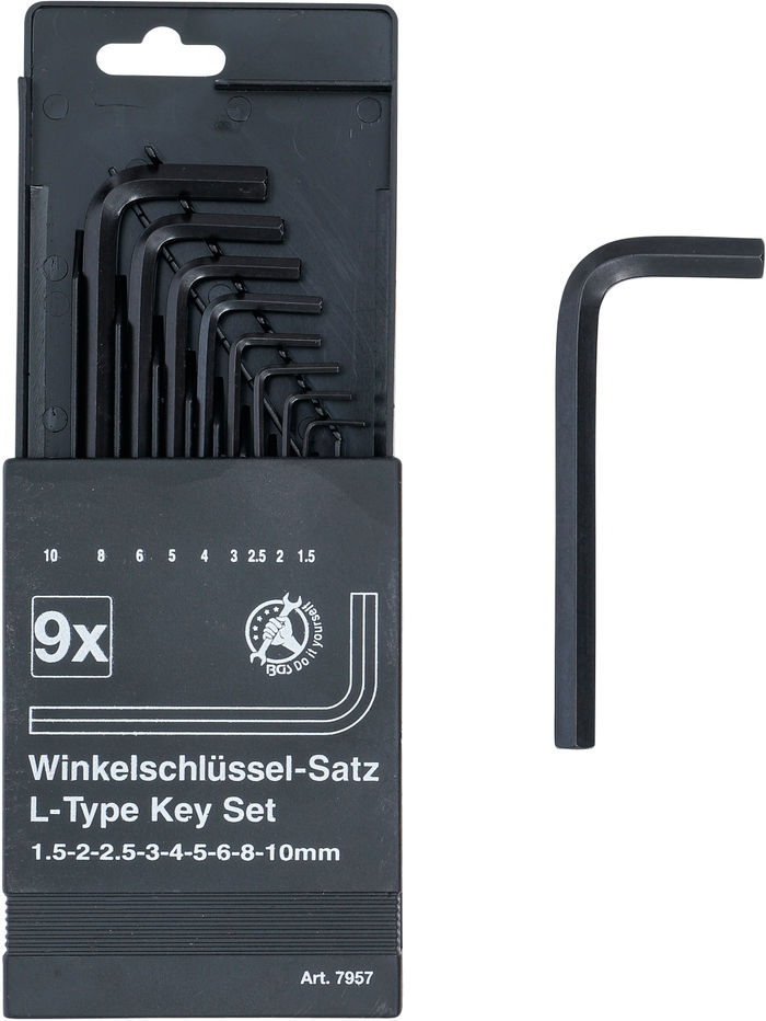 BGS Winkelschlüssel-Satz | Innensechskant 1,5 - 10 mm | 9-tlg.