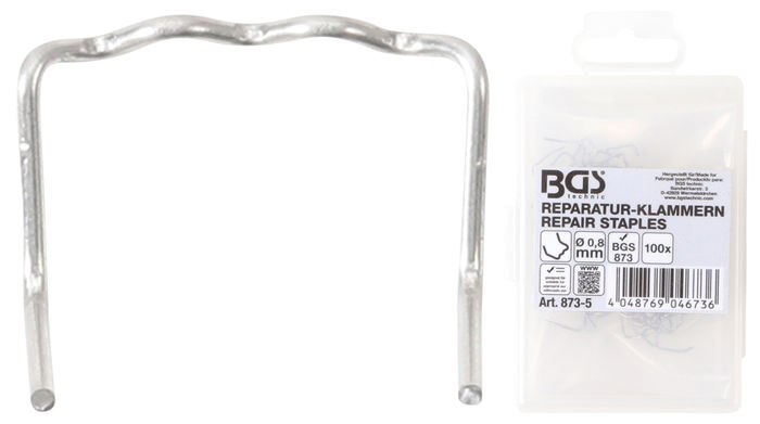 BGS Reparatur-Klammern | L-Form | &Oslash; 0,8 mm | 100-tlg.