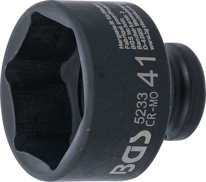 BGS Kraft-Steckschlüssel-Einsatz Sechskant | Antrieb Innenvierkant 12,5 mm (1...