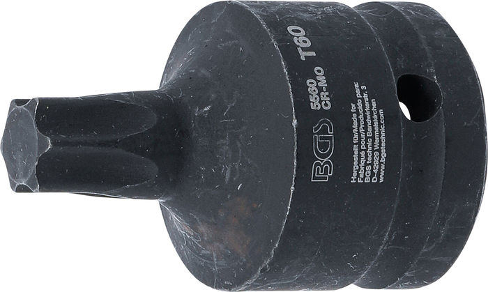 BGS Kraft-Bit-Einsatz | Länge 60 mm | Antrieb Innenvierkant 20 mm (3/4") | T-...