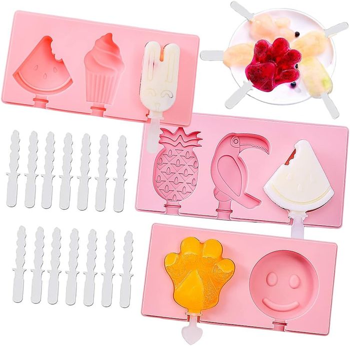 Eisformen Silikon, 3 Stück Popsicle Formen Set Eisformen Silikon-Form Starter...