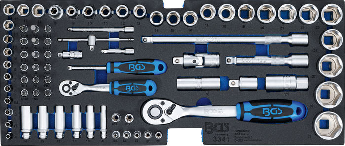 BGS Schaumeinlage für Art. 3312: Steckschlüsselsatz | 12,5 mm (1/2") + 6,3 mm...