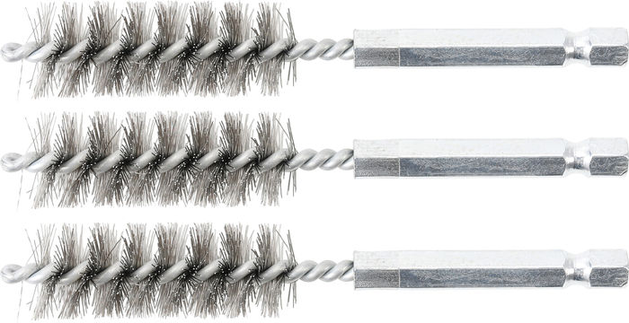 BGS Stahlbürste | 15 mm | Antrieb Außensechskant 6,3 mm (1/4") | 3-tlg.