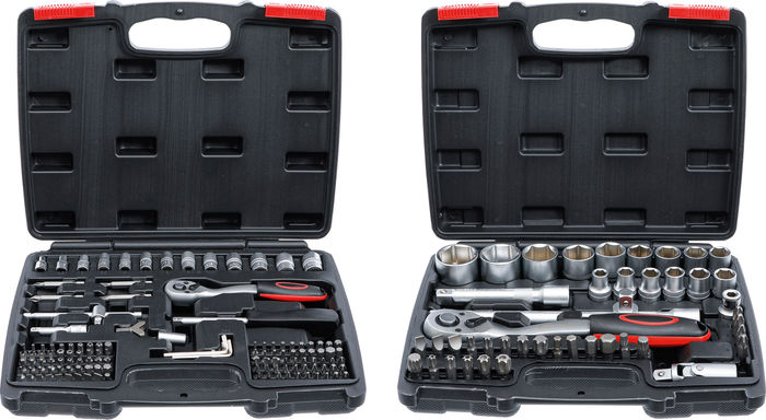 BGS Steckschlüssel-Satz | Antrieb 6,3 mm (1/4") + 12,5 mm (1/2") | Zollgrößen...