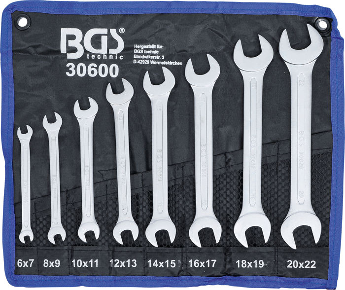 BGS Doppel-Maulschlüssel-Satz | SW 6 - 22 mm | 8-tlg.