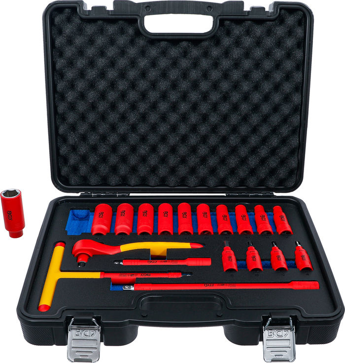BGS VDE-Steckschlüssel- und Bit-Einsatz-Satz | Antrieb Innenvierkant 10 mm (3...