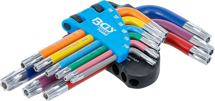 BGS Winkelschlüssel-Satz | Multicolour | kurz | T-Profil (für Torx) mit Bohru...