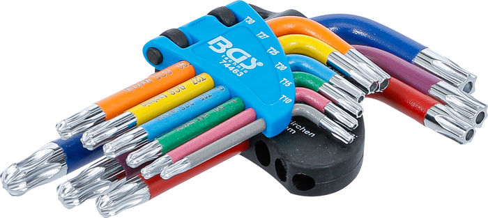 BGS Winkelschlüssel-Satz | Multicolour | kurz | T-Profil (für Torx) mit Bohru...