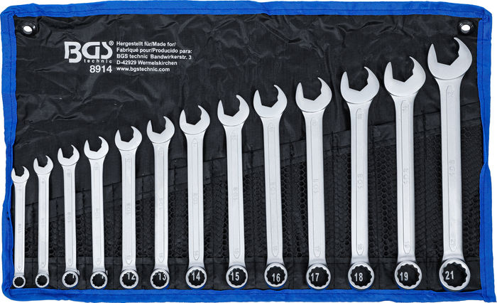 BGS Maul-Ringschlüssel-Satz | Maulseite mit Ratschenfunktion | SW 8 - 21 mm |...