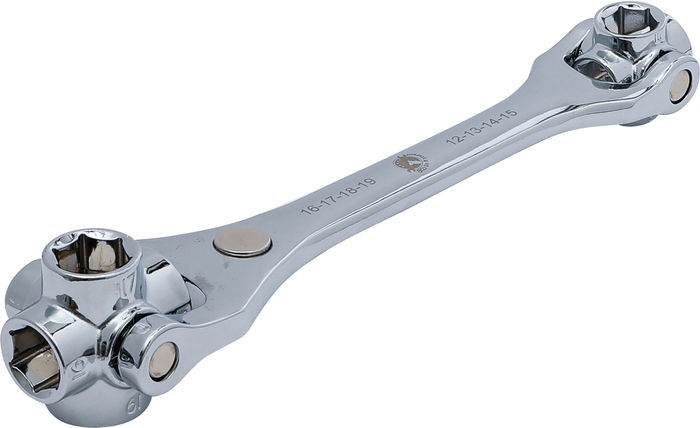 BGS Spezialschlüssel | 8-in-1 | Abtrieb Sechskant SW 12 - 19 mm