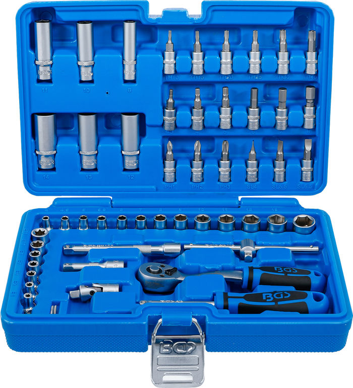 BGS Steckschlüssel-Satz | Antrieb 6,3 mm (1/4") | 53-tlg.