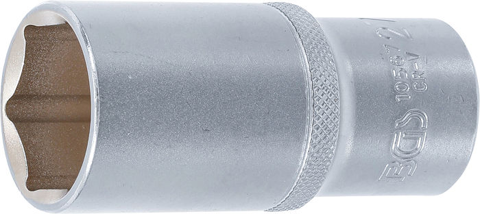 BGS Steckschlüssel-Einsatz Sechskant, tief | Antrieb Innenvierkant 12,5 mm (1...