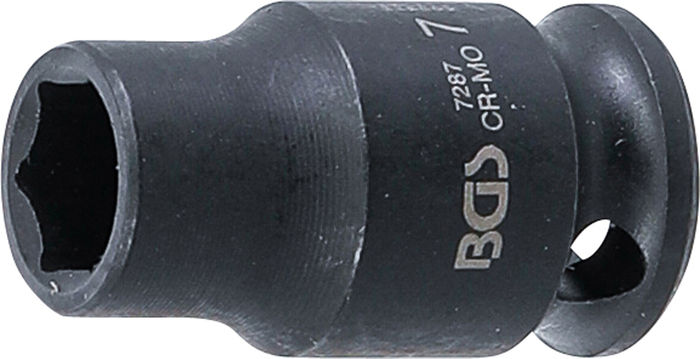 BGS Kraft-Steckschlüssel-Einsatz Sechskant | Antrieb Innenvierkant 6,3 mm (1/...