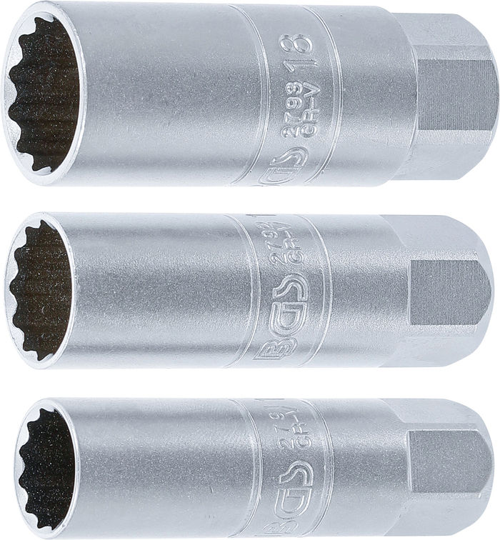 BGS Zündkerzen-Einsatz-Satz Zwölfkant | Antrieb Innenvierkant 10 mm (3/8") |...