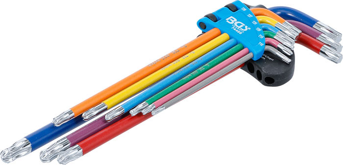BGS Winkelschlüssel-Satz | Multicolour | extra lang | T-Profil (für Torx) mit...