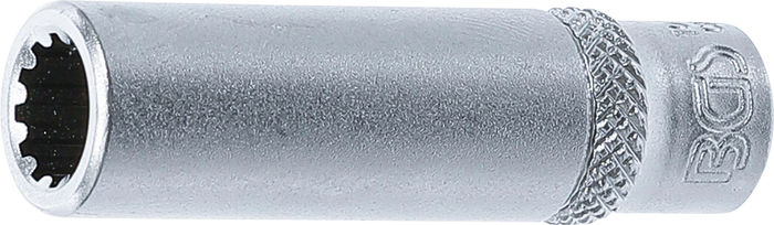 BGS Steckschlüssel-Einsatz Gear Lock, tief | Antrieb Innenvierkant 6,3 mm (1/...