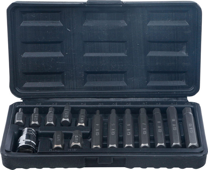 BGS Bit-Satz | Antrieb Außensechskant 10 mm (3/8") | Innensechskant 15-tlg.